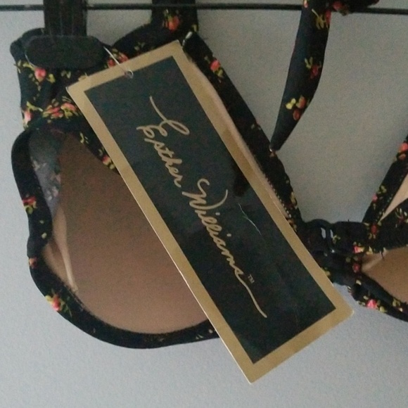 NWT ESTHER WILLIAMS Rose print retro bikini, 14/16 - Picture 4 of 8